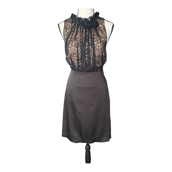 BCBG Max Azria Lace Sheer Silk-Lined Dress Sz 10 - Picture 1 of 7